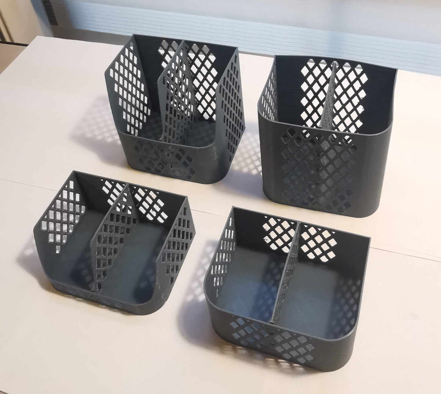 Mountable Compact Hatch Baskets with Adjustable Dividers - Set of 4
